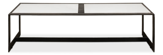 RIDGED IRON RECTANGULAR COFFEE TABLE
