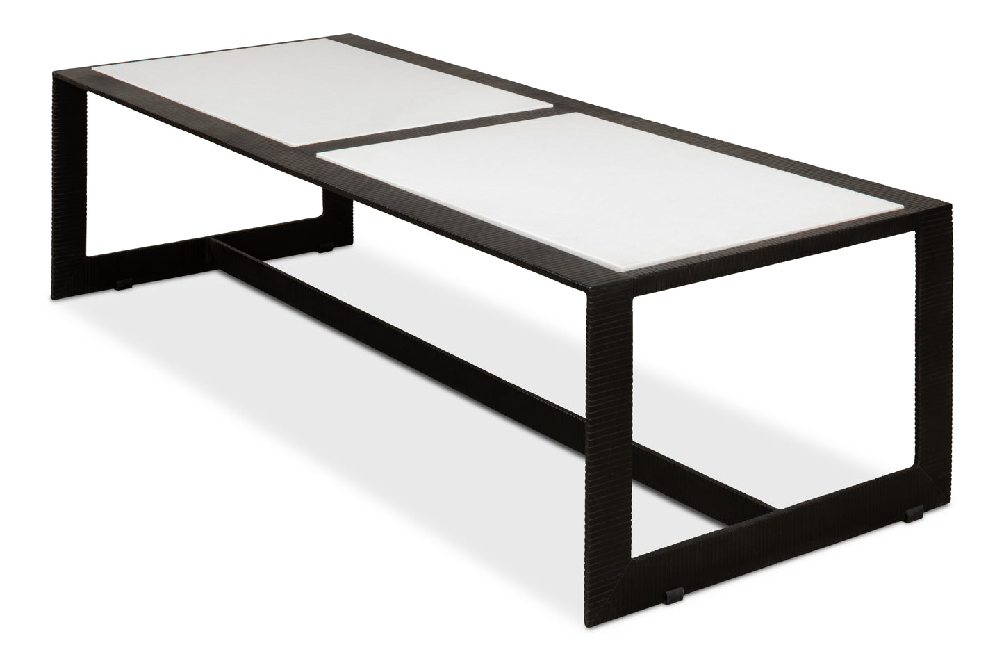 RIDGED IRON RECTANGULAR COFFEE TABLE