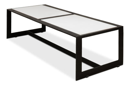 RIDGED IRON RECTANGULAR COFFEE TABLE