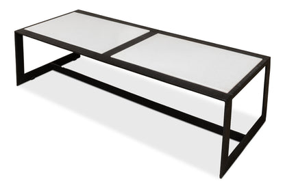RIDGED IRON RECTANGULAR COFFEE TABLE