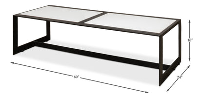 RIDGED IRON RECTANGULAR COFFEE TABLE
