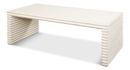 Stacked Cocktail Table  Antique White