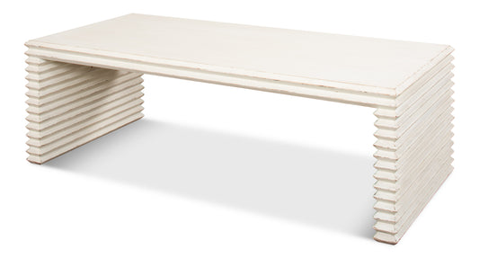 Stacked Cocktail Table  Antique White