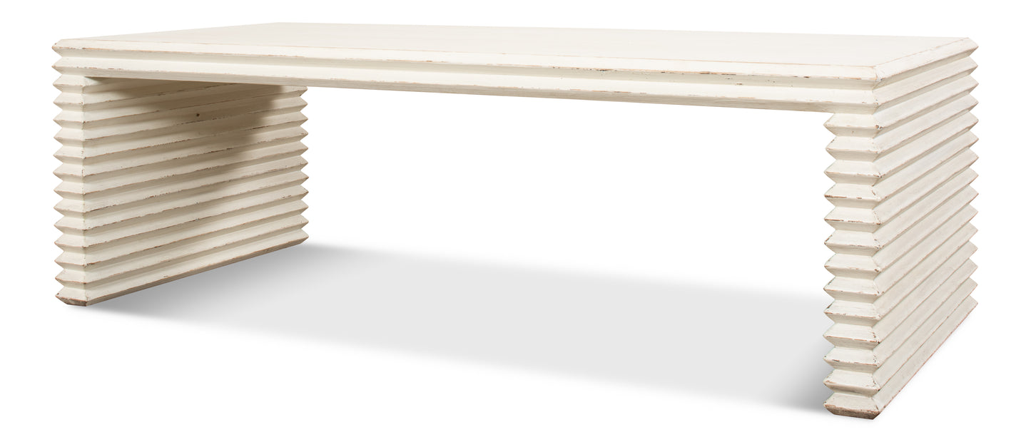 Stacked Cocktail Table  Antique White