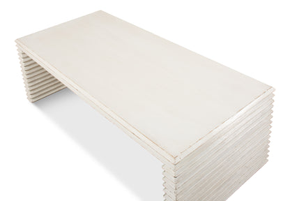 Stacked Cocktail Table  Antique White