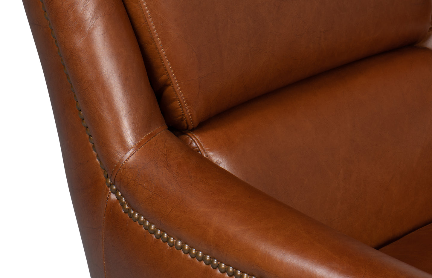 Baker Leather Swivel Chair Havana Lthr