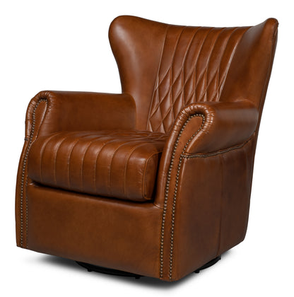 Bugatti Leather Swivel Chair