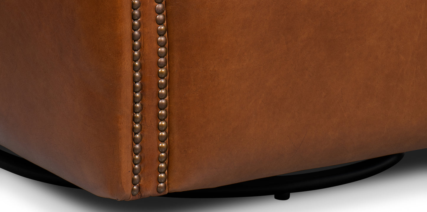 Bugatti Leather Swivel Chair