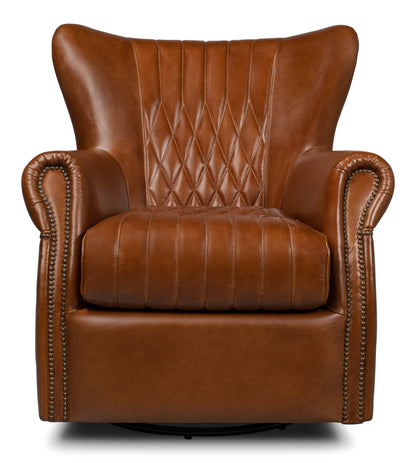 Bugatti Leather Swivel Chair