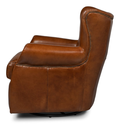 Bugatti Leather Swivel Chair