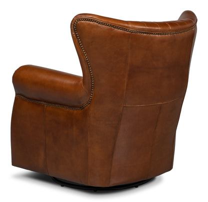 Bugatti Leather Swivel Chair
