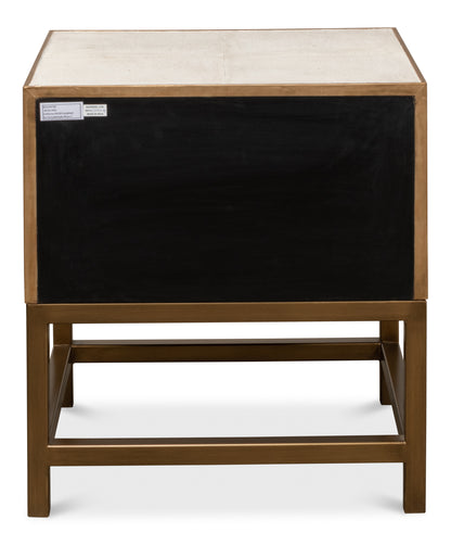 Gideon Shagreen Side Table - Osprey White
