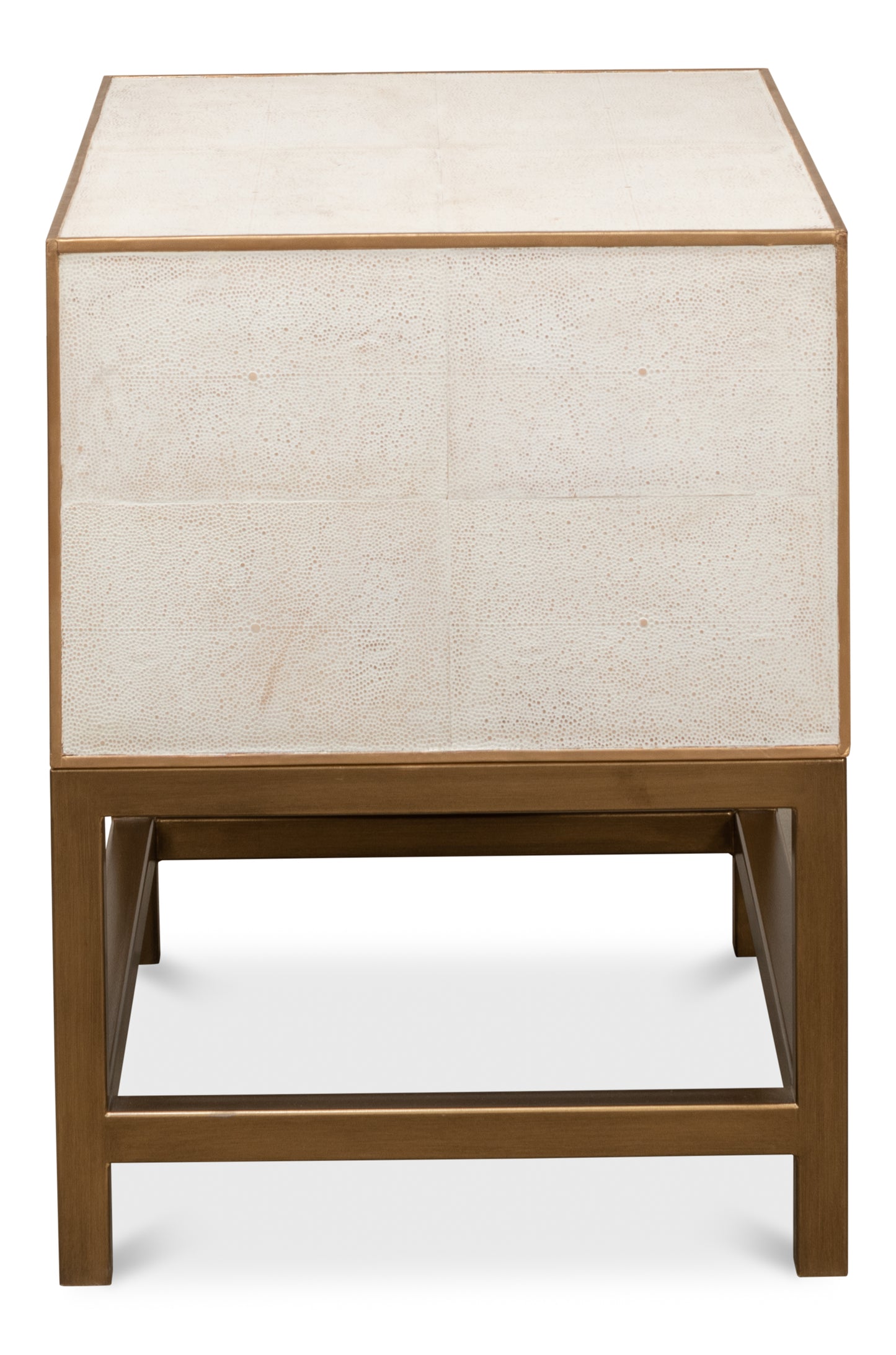 Gideon Shagreen Side Table - Osprey White