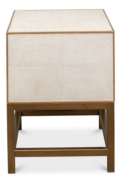 Gideon Shagreen Side Table - Osprey White