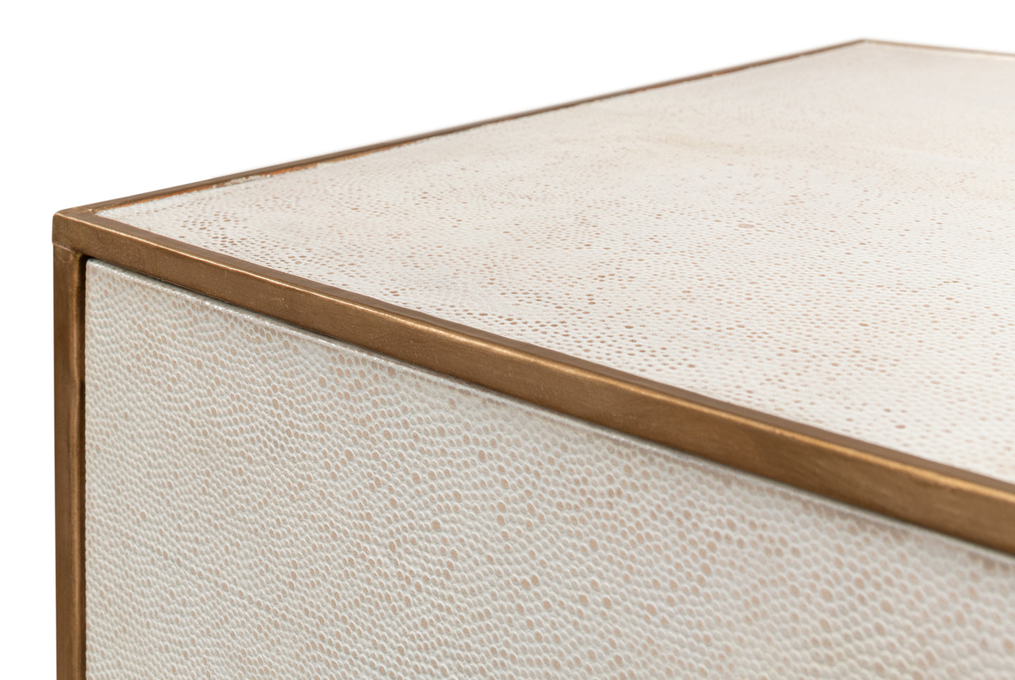 Gideon Shagreen Side Table - Osprey White