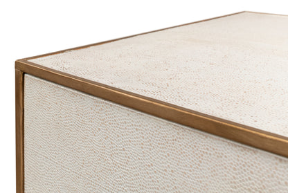 Gideon Shagreen Side Table - Osprey White