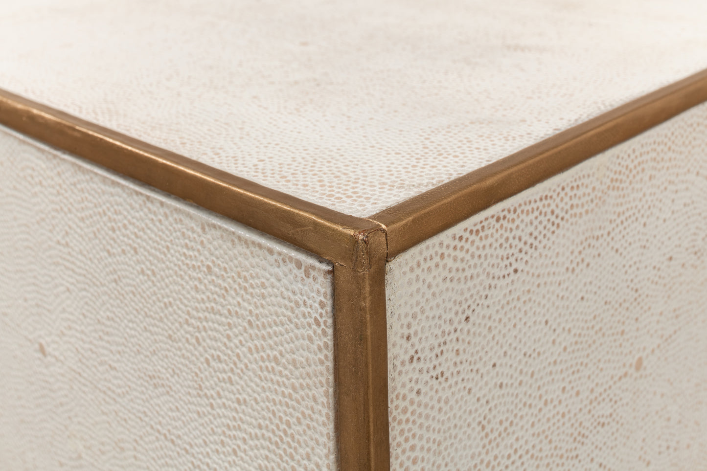 Gideon Shagreen Side Table - Osprey White