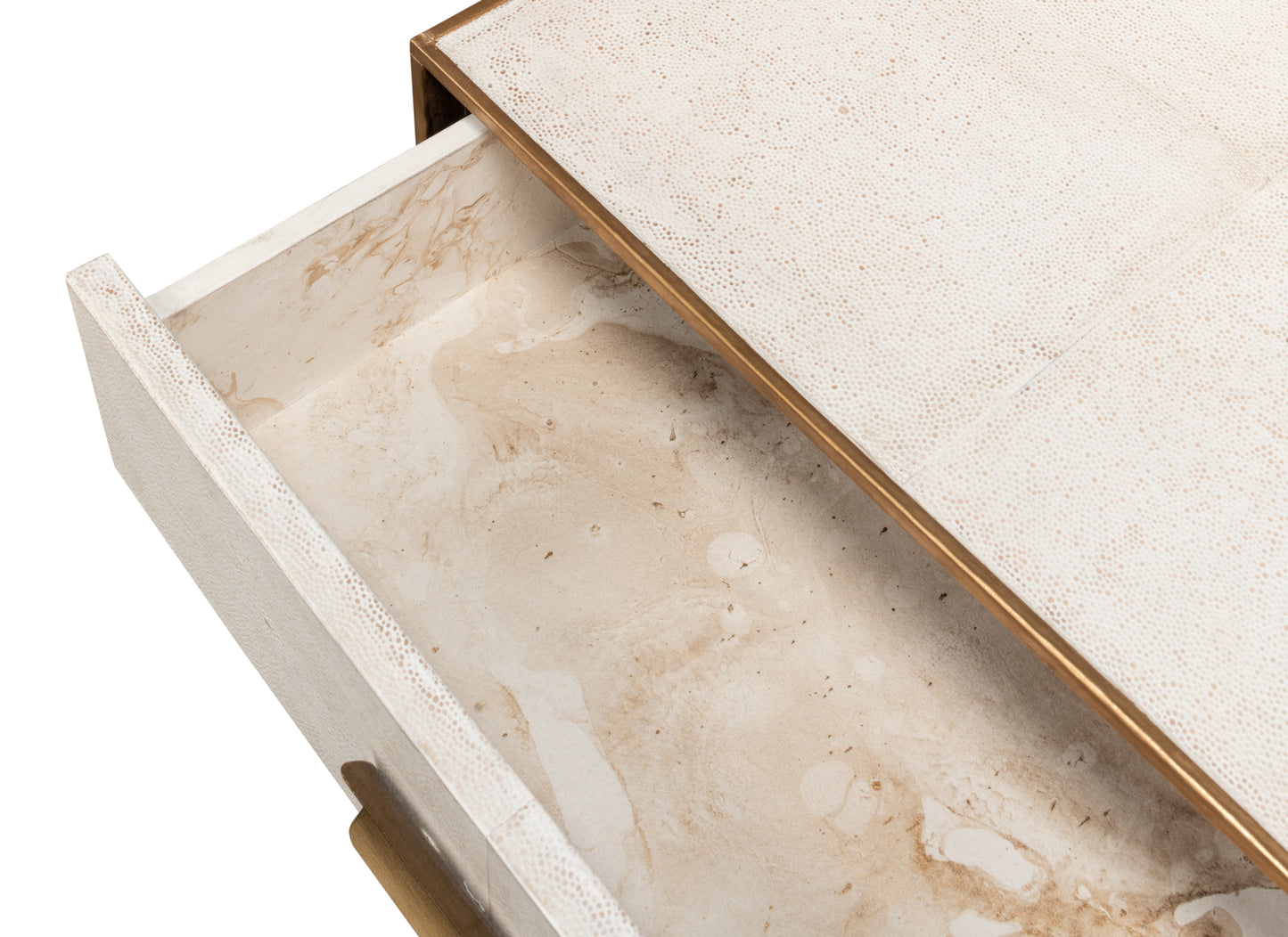 Gideon Shagreen Side Table - Osprey White