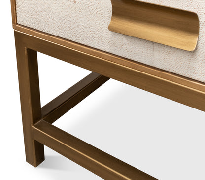 Gideon Shagreen Side Table - Osprey White