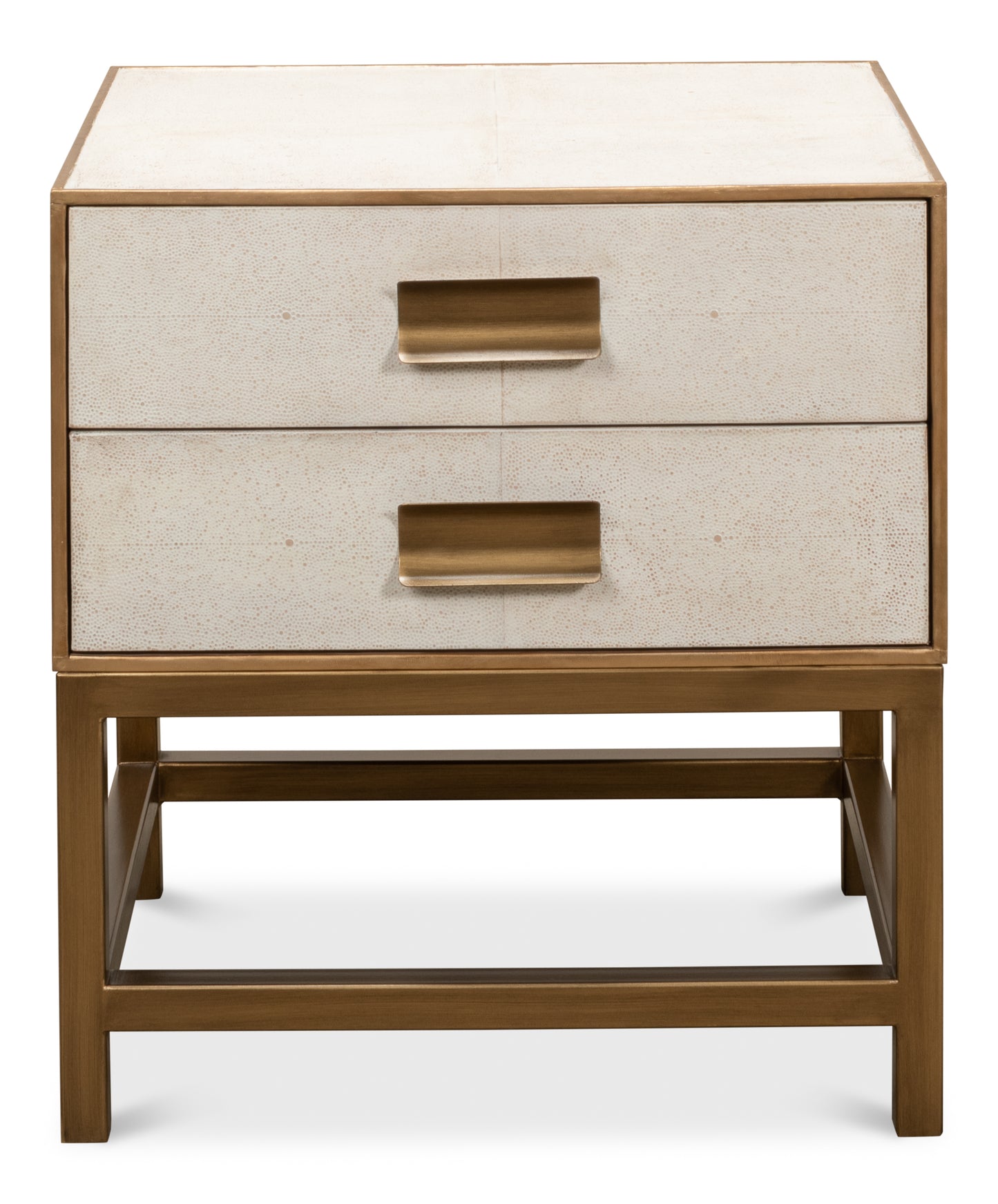 Gideon Shagreen Side Table - Osprey White