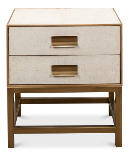 Gideon Shagreen Side Table - Osprey White