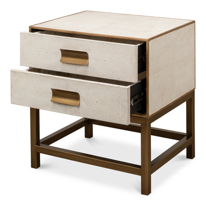 Gideon Shagreen Side Table - Osprey White