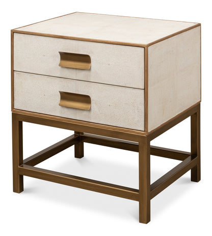 Gideon Shagreen Side Table - Osprey White