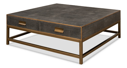 GIDEON SHAGREEN SQUARE COFFEE TABLE - ANTIQUE GREY