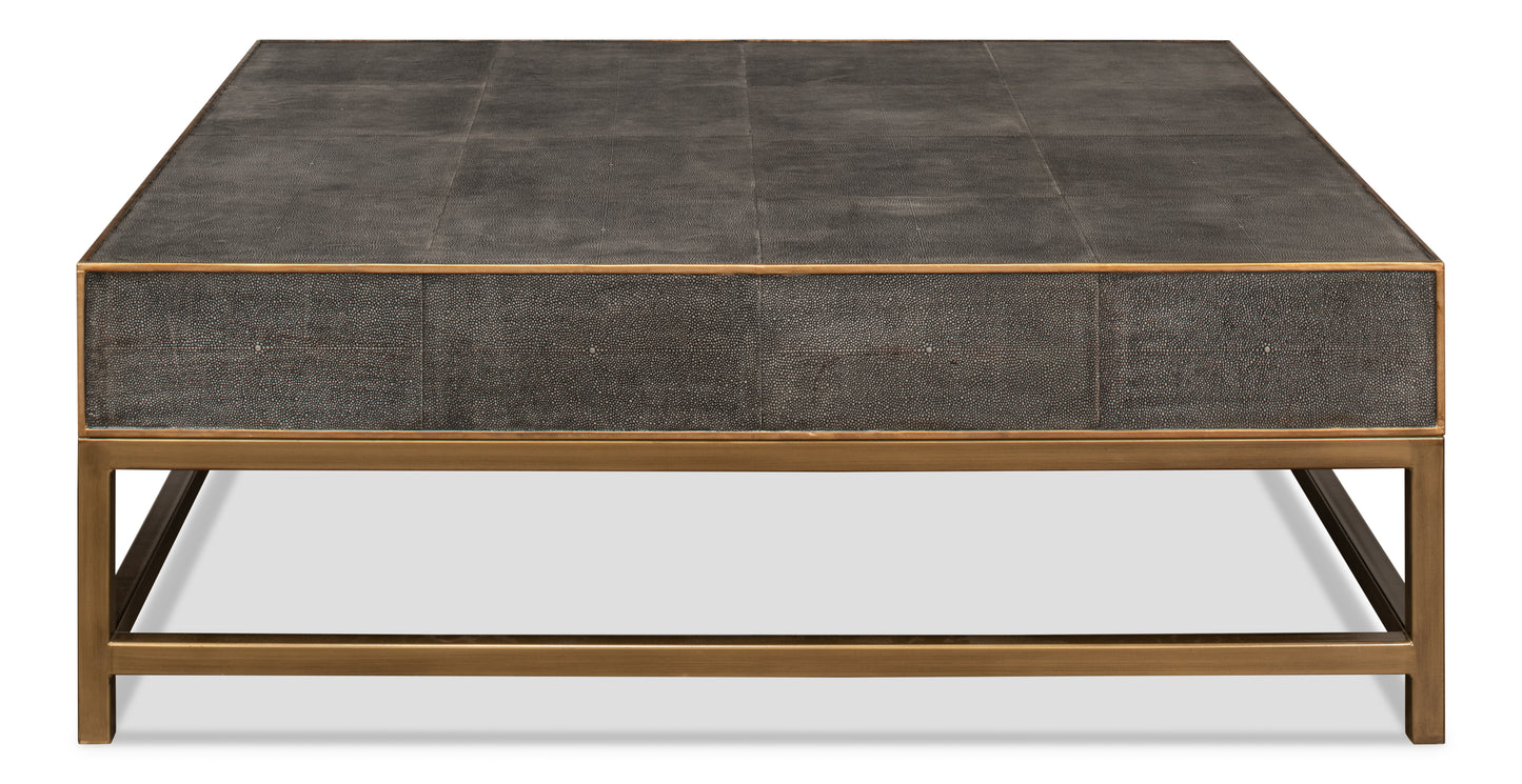 GIDEON SHAGREEN SQUARE COFFEE TABLE - ANTIQUE GREY