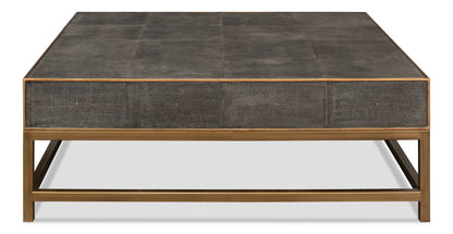 GIDEON SHAGREEN SQUARE COFFEE TABLE - ANTIQUE GREY