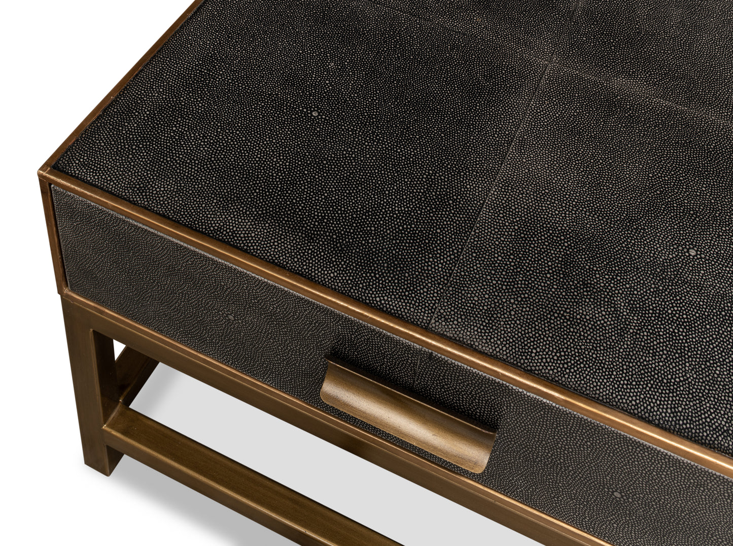 GIDEON SHAGREEN SQUARE COFFEE TABLE - ANTIQUE GREY
