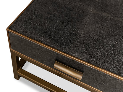 GIDEON SHAGREEN SQUARE COFFEE TABLE - ANTIQUE GREY