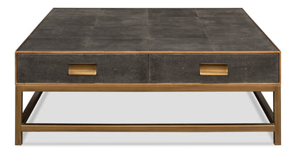 GIDEON SHAGREEN SQUARE COFFEE TABLE - ANTIQUE GREY