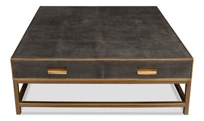 GIDEON SHAGREEN SQUARE COFFEE TABLE - ANTIQUE GREY