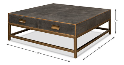 GIDEON SHAGREEN SQUARE COFFEE TABLE - ANTIQUE GREY