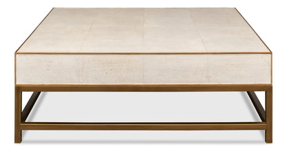 Gideon Shagreen Square Coffee Table - White