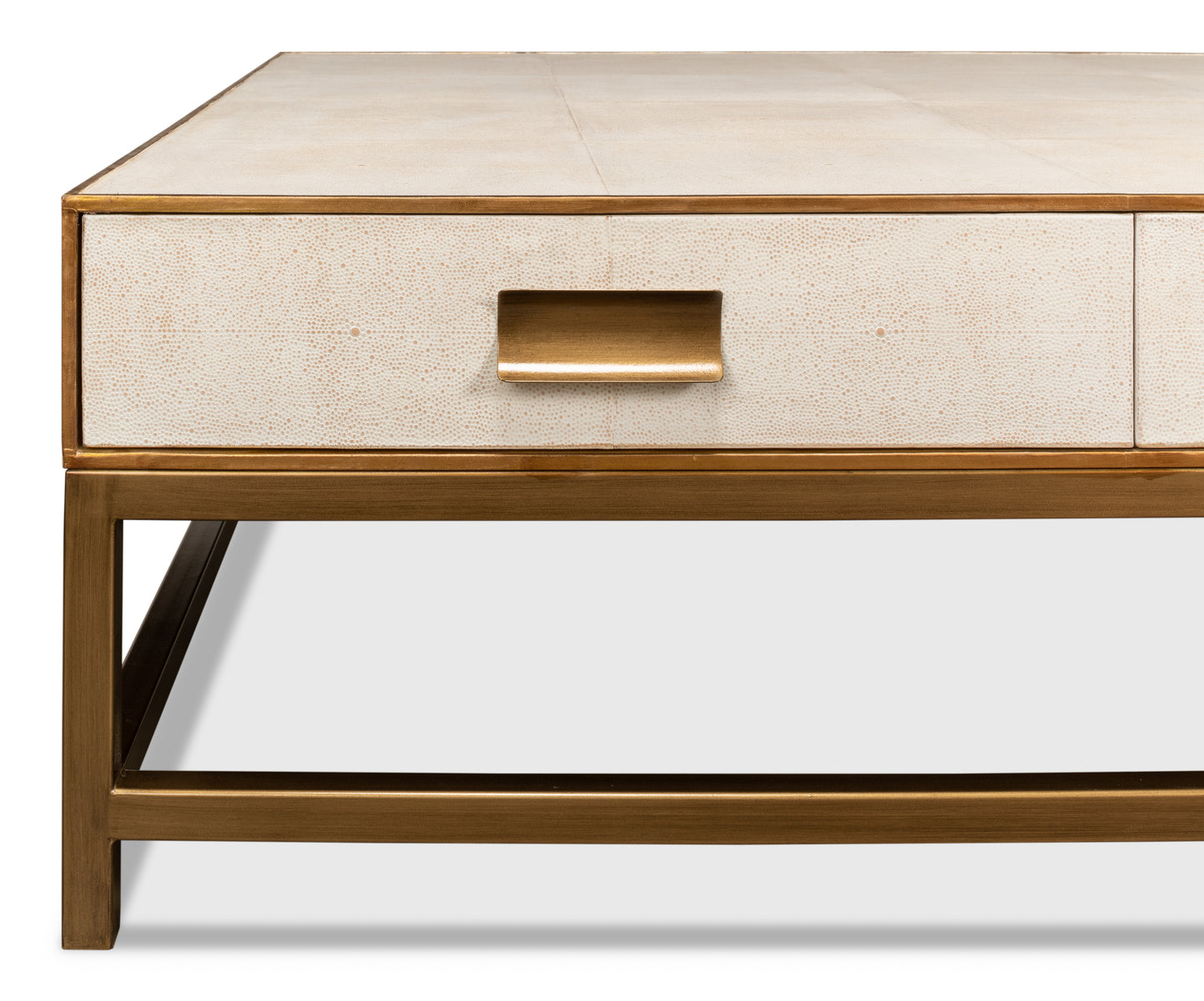 Gideon Shagreen Square Coffee Table - White