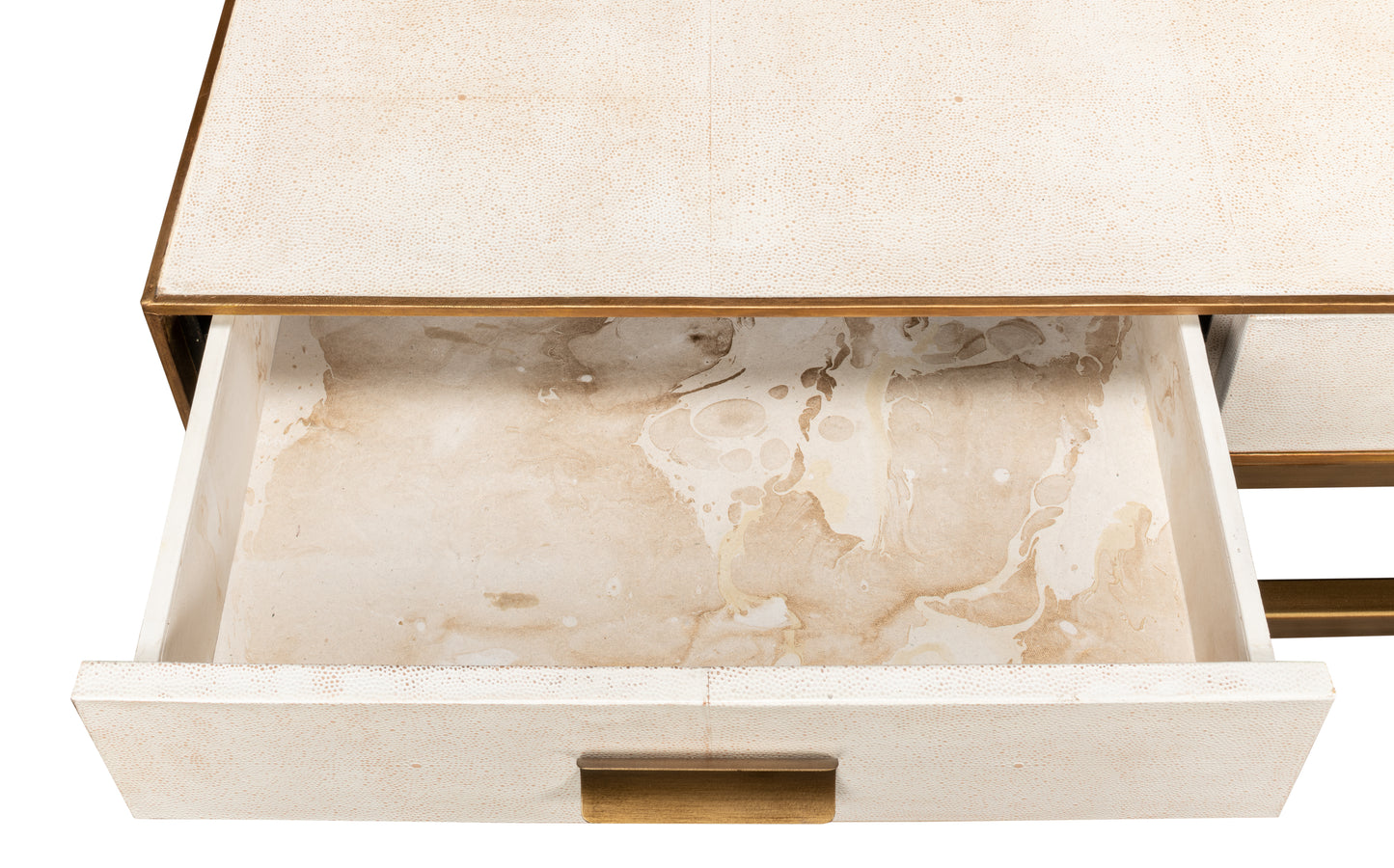 Gideon Shagreen Square Coffee Table - White