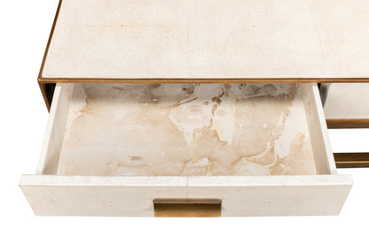 Gideon Shagreen Square Coffee Table - White