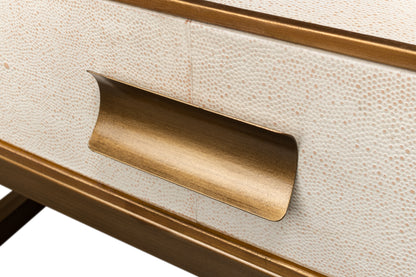 Gideon Shagreen Square Coffee Table - White