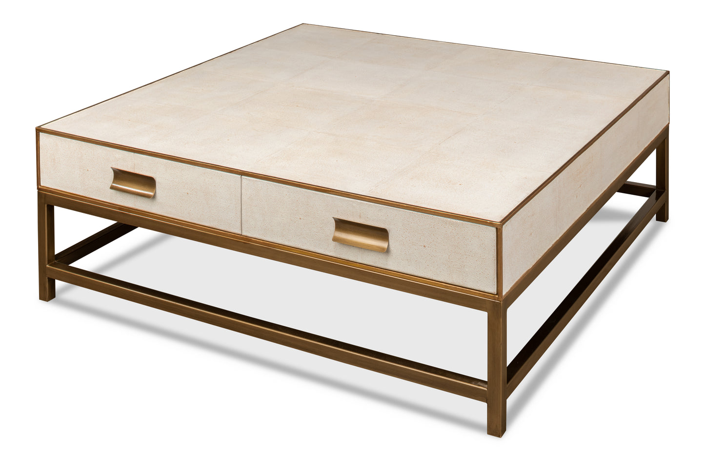 Gideon Shagreen Square Coffee Table - White