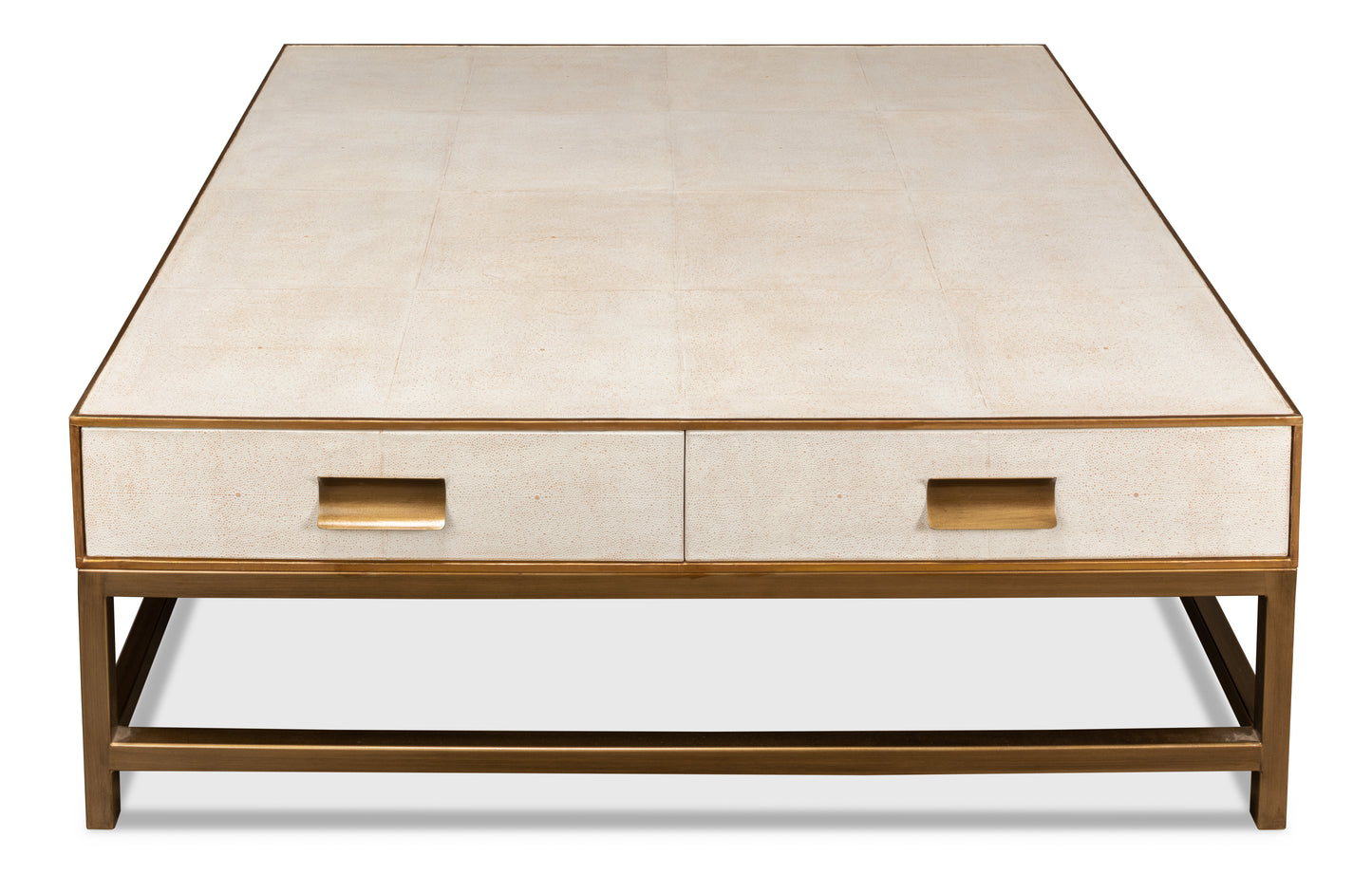 Gideon Shagreen Square Coffee Table - White