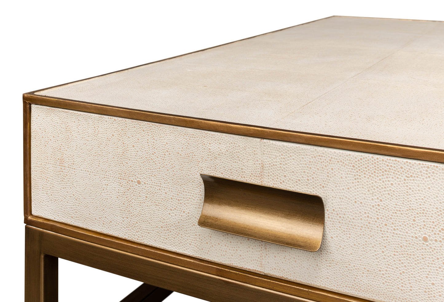 Gideon Shagreen Square Coffee Table - White