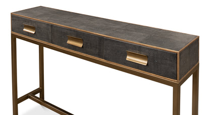 Gideon Shagreen Console Table - Antique Grey