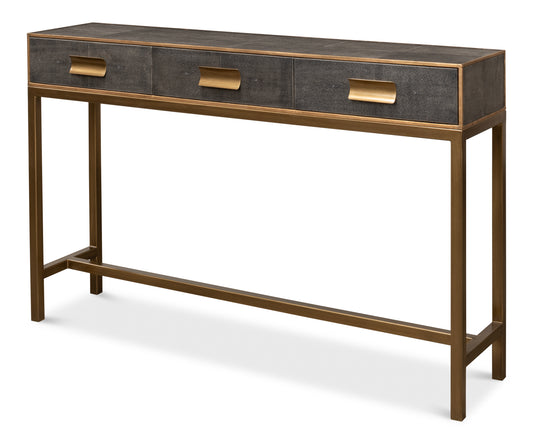 Gideon Shagreen Console Table - Antique Grey