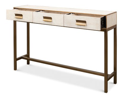 Gideon Shagreen Console - Osprey White