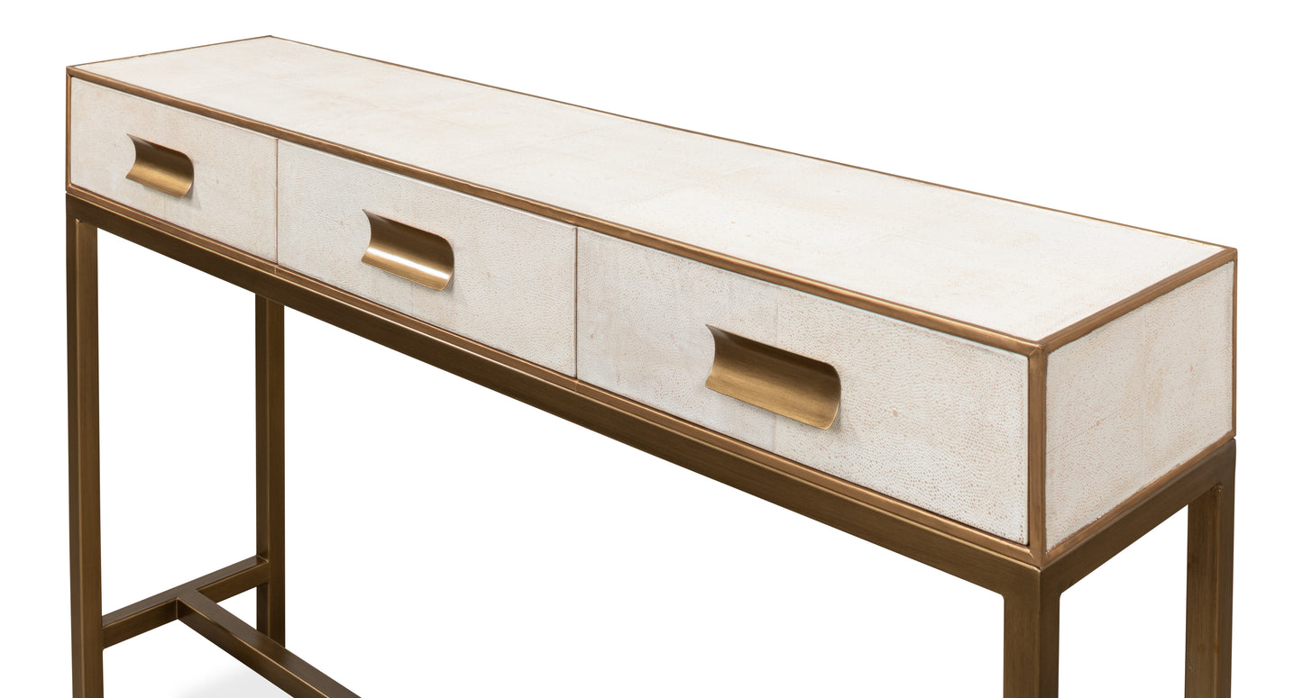 Gideon Shagreen Console - Osprey White