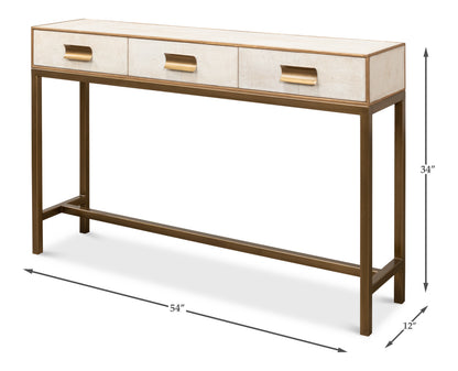 Gideon Shagreen Console - Osprey White