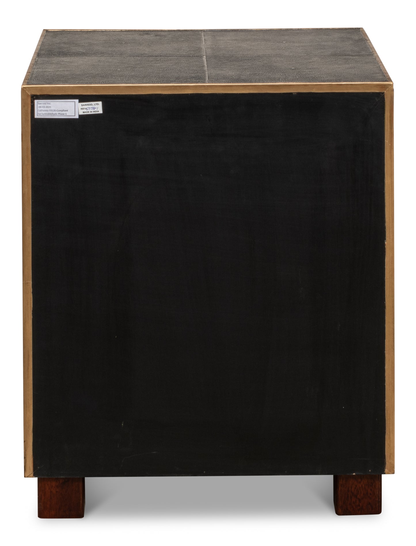 GIDEON SHAGREEN 3 DRAWER SIDE TABLE - GREY