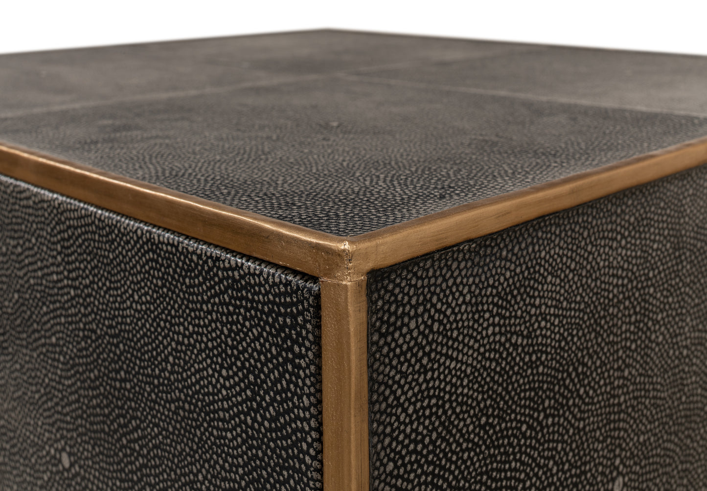 GIDEON SHAGREEN 3 DRAWER SIDE TABLE - GREY